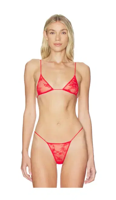 SKIMS Ultra Fine Lace Micro Triangle Bralette | Thumbnail 1