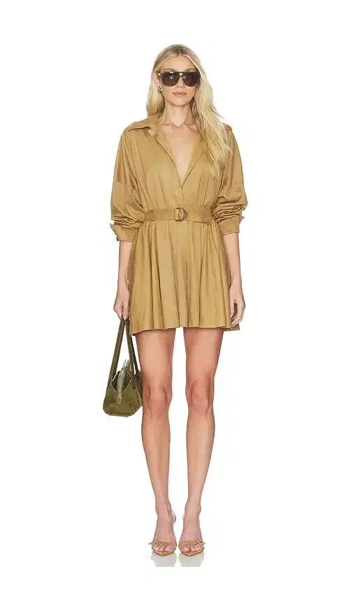 Norma Kamali x REVOLVE Super Oversized Boyfriend Shirt Flared Mini Dress