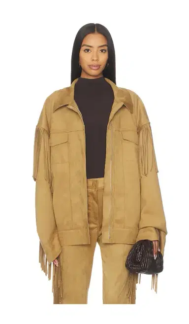 Norma Kamali Fringe Oversized Jean Jacket | Thumbnail 2 Norma Kamali Fringe Oversized Jean Jacket | Thumbnail 2