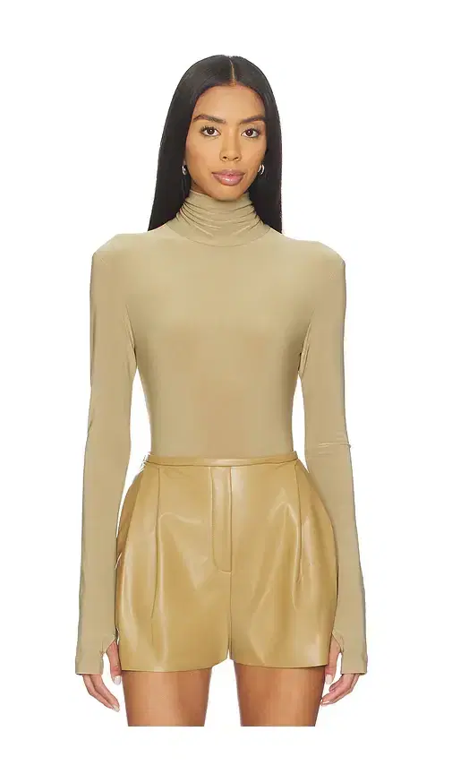 Norma Kamali Long Sleeve Turtle Bodysuit