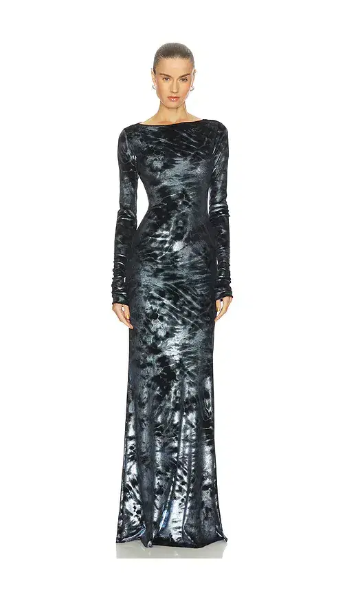 LaPointe Velour Boatneck Gown