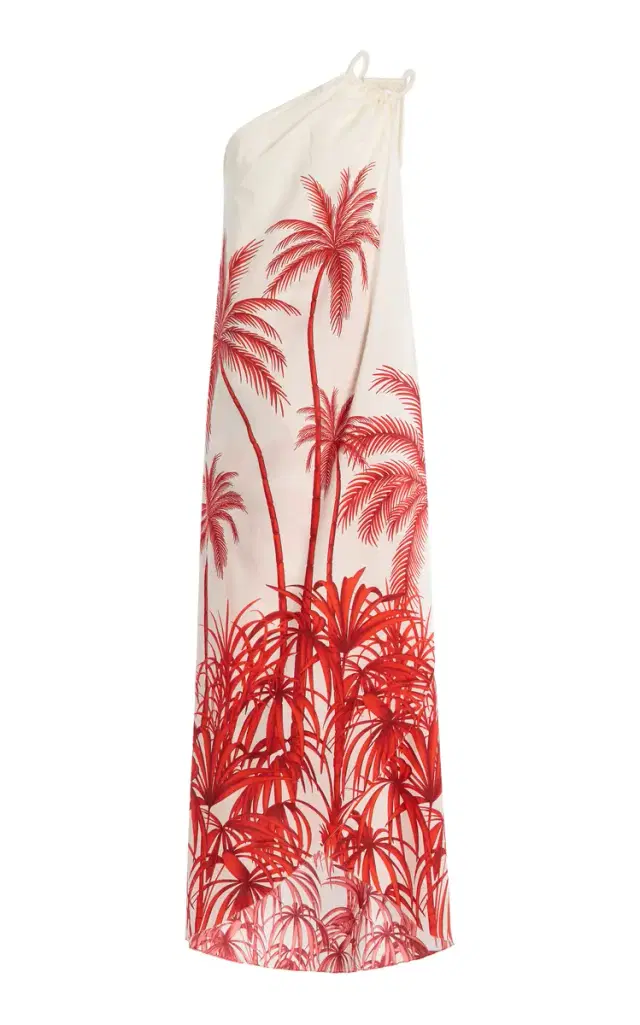 Andres Otalora Exclusive Sin Disimulo Draped Crepe One-Shoulder Maxi Dress