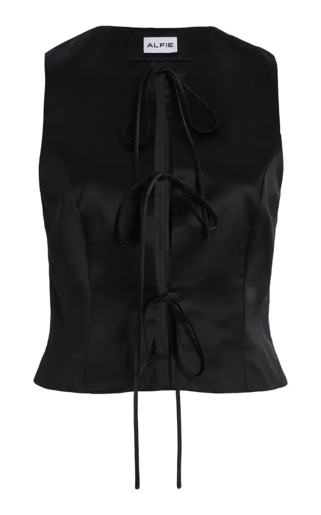 Alfie Neda Bow-Detail Satin Top