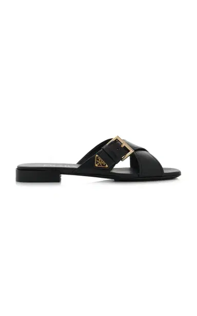 Prada Buckled Leather Sandals | Thumbnail 1 Prada Buckled Leather Sandals | Thumbnail 1