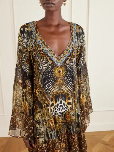 Camilla Embellished Animal-print Silk Crepe De Chine Mini Dress | Thumbnail 3