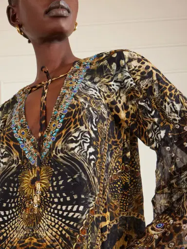 Camilla Embellished Animal-print Silk Crepe De Chine Mini Dress | Thumbnail 5