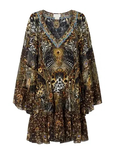 Camilla Embellished Animal-print Silk Crepe De Chine Mini Dress | Thumbnail 1