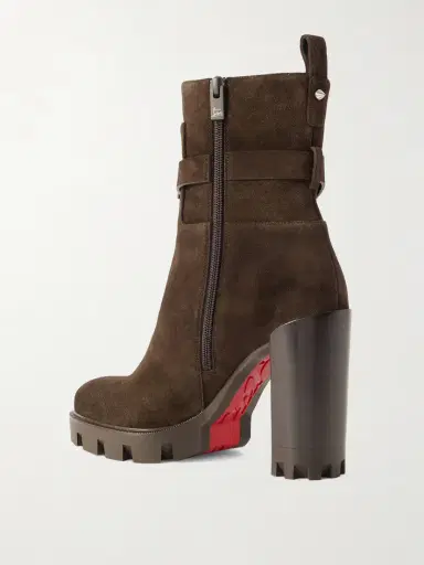 Christian Louboutin Dianouchette 100 Buckled Suede Ankle Boots | Thumbnail 3 Christian Louboutin Dianouchette 100 Buckled Suede Ankle Boots | Thumbnail 3