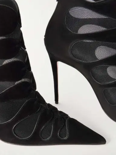 Christian Louboutin Circus Max 100 Mesh And Suede Ankle Boots | Thumbnail 5 Christian Louboutin Circus Max 100 Mesh And Suede Ankle Boots | Thumbnail 5