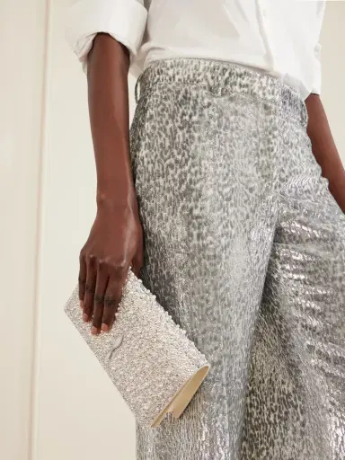 Christian Louboutin Bettina Embellished Metallic Leather Clutch | Thumbnail 2