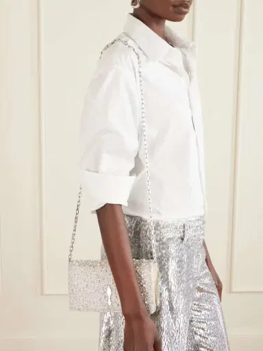 Christian Louboutin Bettina Embellished Metallic Leather Clutch | Thumbnail 5