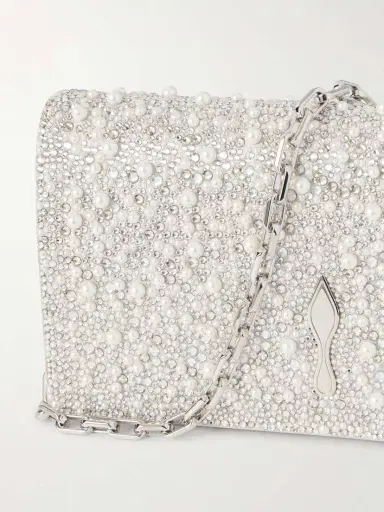 Christian Louboutin Bettina Embellished Metallic Leather Clutch | Thumbnail 6