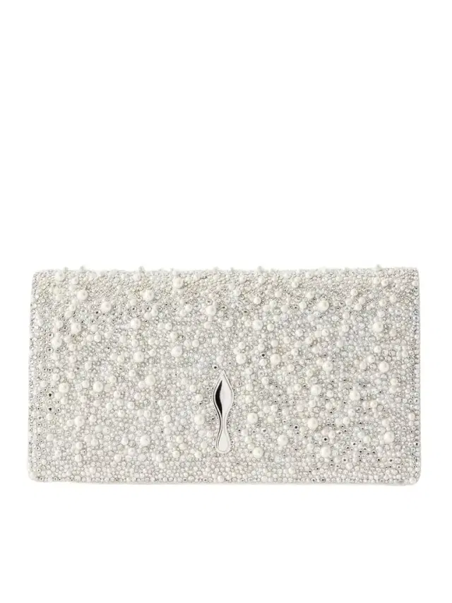Bettina Embellished Metallic Leather Clutch