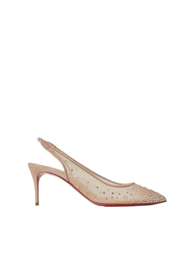 Follies Strass 70 Crystal-embellished Mesh And Glittered Suede Slingback Pumps