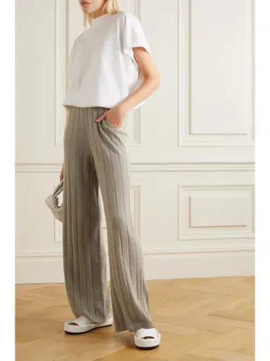 Loro Piana Ribbed Cashmere Wide-leg Pants | Thumbnail 2