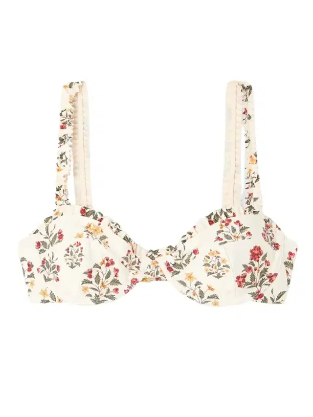 Agraz Andes Floral-print Stretch Recycled Balconette Bikini Top