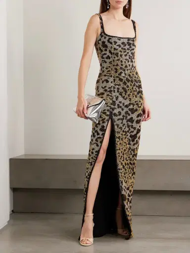 Clio Peppiatt Eartha Embellished Leopard-print Stretch-mesh Gown | Thumbnail 2 Clio Peppiatt Eartha Embellished Leopard-print Stretch-mesh Gown | Thumbnail 2