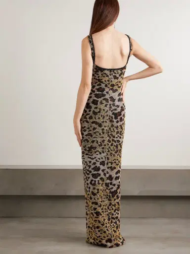 Clio Peppiatt Eartha Embellished Leopard-print Stretch-mesh Gown | Thumbnail 3 Clio Peppiatt Eartha Embellished Leopard-print Stretch-mesh Gown | Thumbnail 3