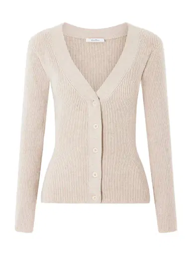 Max Mara Gioiosa Ribbed Wool-blend Cardigan | Thumbnail 1 Max Mara Gioiosa Ribbed Wool-blend Cardigan | Thumbnail 1