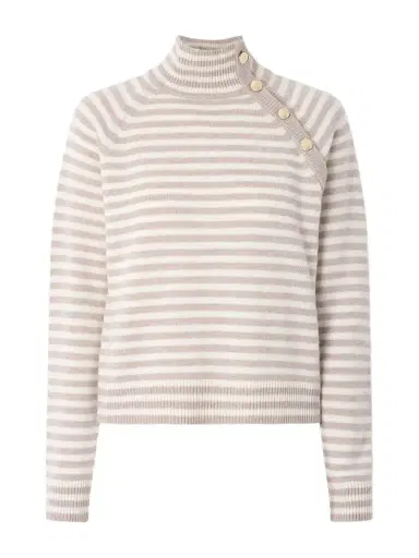 Max Mara Striped Cashmere Turtleneck Sweater | Thumbnail 1 Max Mara Striped Cashmere Turtleneck Sweater | Thumbnail 1