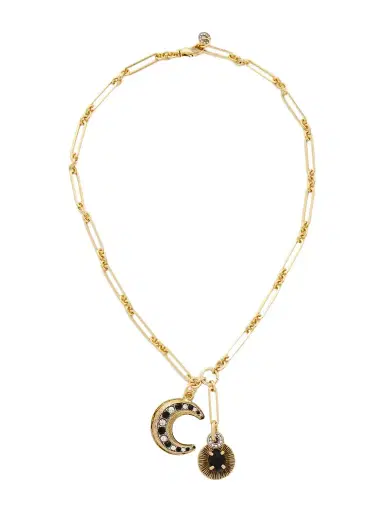 MAISON MAYLE Soli Luna Gold-plated, Crystal And Obsidian Necklace | Thumbnail 1 MAISON MAYLE Soli Luna Gold-plated, Crystal And Obsidian Necklace | Thumbnail 1