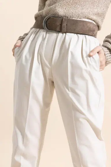 Brunello Cucinelli Classic Pull On Pant - Oat Grain | Thumbnail 3