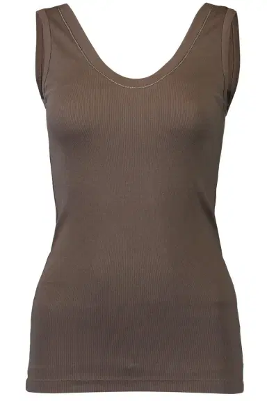 Brunello Cucinelli Monili Trim Tank - Dark Brown | Thumbnail 1