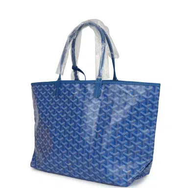 goyard Goyard Goyardine Sky Blue Saint Louis PM Tote Bag Palladium Hardware | Thumbnail 3 goyard Goyard Goyardine Sky Blue Saint Louis PM Tote Bag Palladium Hardware | Thumbnail 3