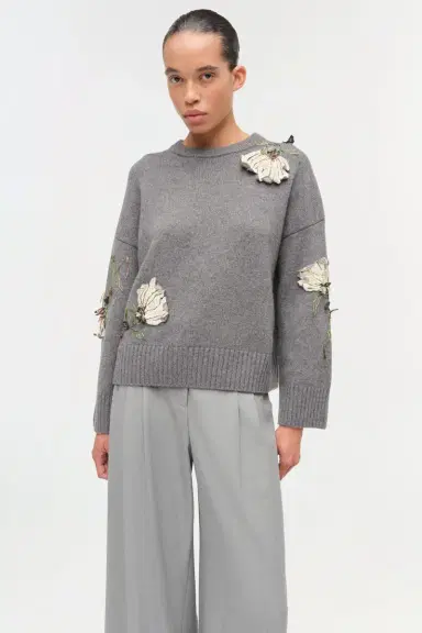 Simkhai Dawna Floral Embellished Sweater | Thumbnail 3 Simkhai Dawna Floral Embellished Sweater | Thumbnail 3