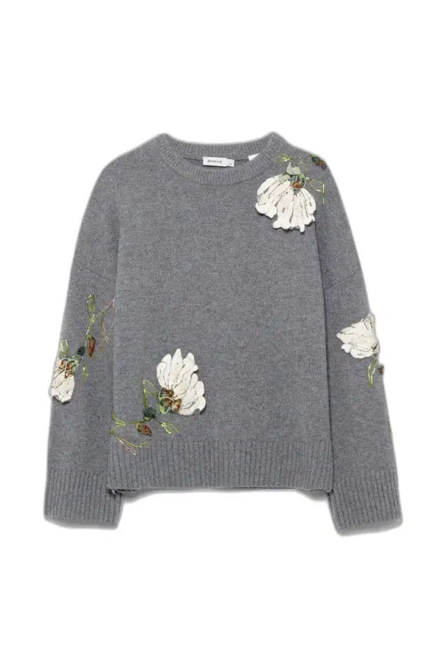 Dawna Floral Embellished Sweater