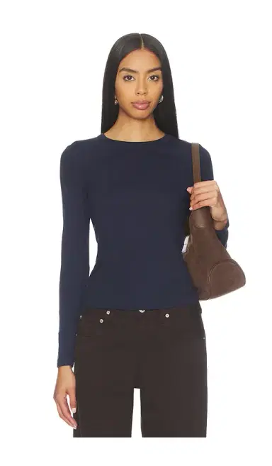 Enza Costa Supima Classic Long Sleeve Tee | Thumbnail 1 Enza Costa Supima Classic Long Sleeve Tee | Thumbnail 1