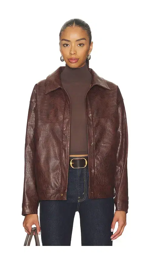 SNDYS Wendy Croc Pu Leather Jacket
