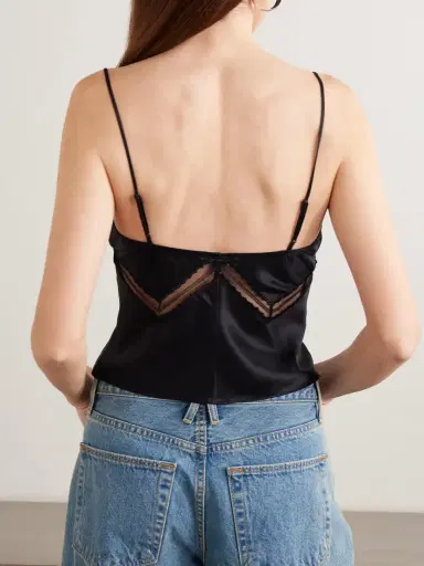 Staud Terra Cropped Lace-trimmed Silk-blend Satin Tank | Thumbnail 3 Staud Terra Cropped Lace-trimmed Silk-blend Satin Tank | Thumbnail 3
