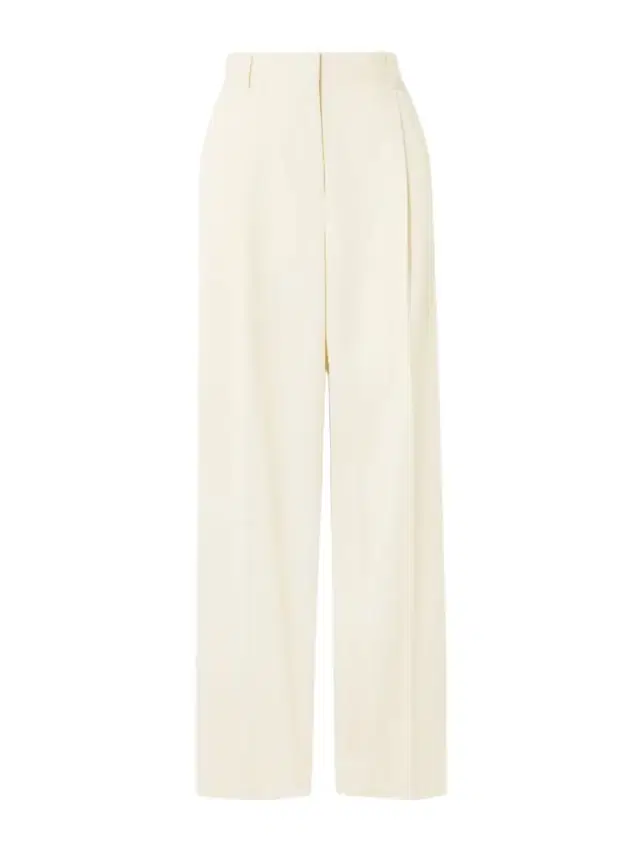 Pleated Twill Wide-leg Pants