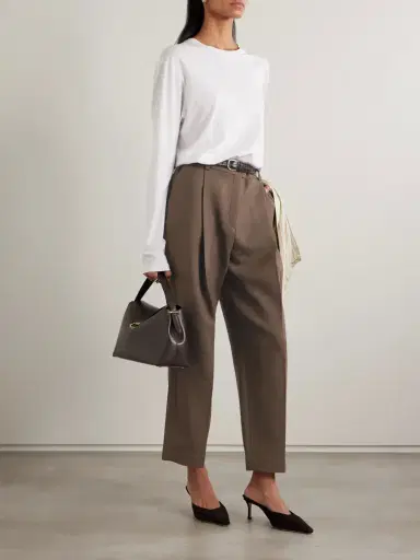 TOTEME Pauli Pleated Twill Tapered Pants | Thumbnail 2 TOTEME Pauli Pleated Twill Tapered Pants | Thumbnail 2