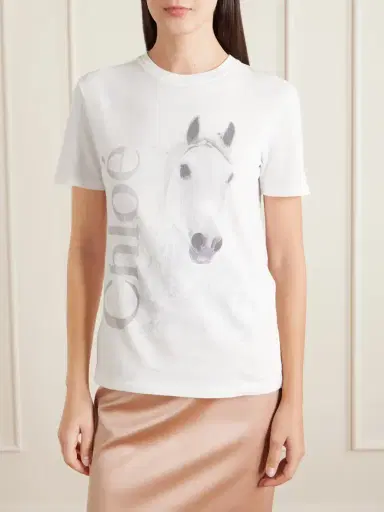 Chloé Printed Organic Cotton-jersey T-shirt | Thumbnail 3 Chloé Printed Organic Cotton-jersey T-shirt | Thumbnail 3