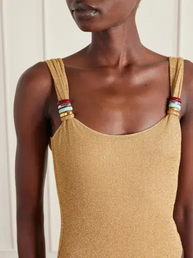 Oséree Lumière Embellished Lurex Swimsuit | Thumbnail 4 Oséree Lumière Embellished Lurex Swimsuit | Thumbnail 4