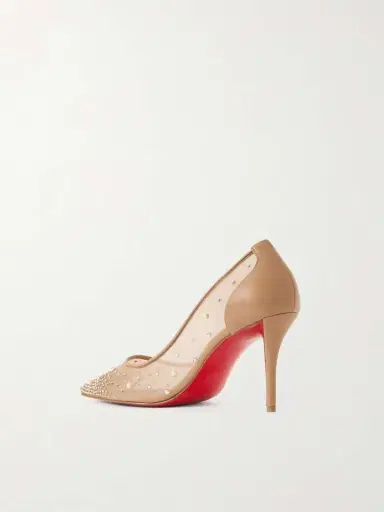 Christian Louboutin Miss Z 80 Leather-trimmed Embellished Mesh Pumps | Thumbnail 3 Christian Louboutin Miss Z 80 Leather-trimmed Embellished Mesh Pumps | Thumbnail 3