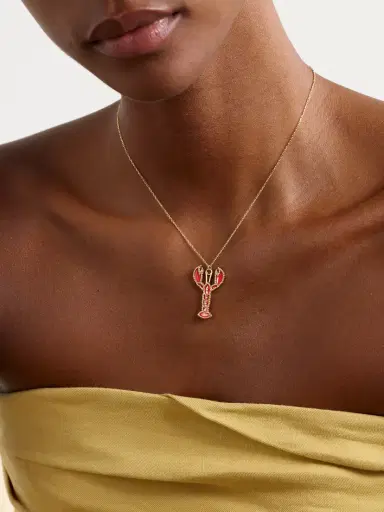 L’Atelier Nawbar Lobster 18-karat Gold, Coral And Diamond Necklace | Thumbnail 2 L’Atelier Nawbar Lobster 18-karat Gold, Coral And Diamond Necklace | Thumbnail 2