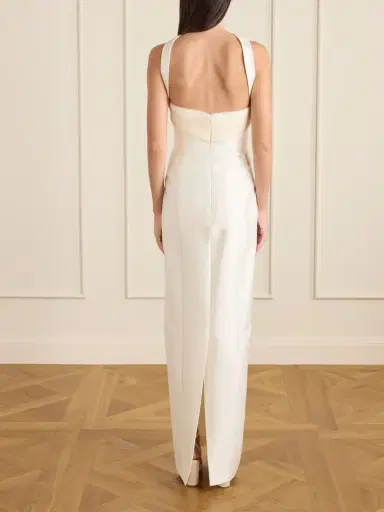 Danielle Frankel Lette Tulle-trimmed Wool And Silk-blend Twill Gown | Thumbnail 3