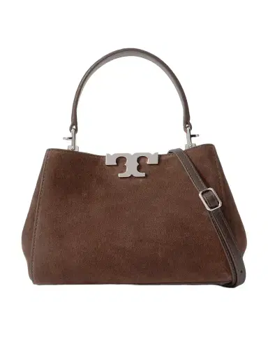 Tory Burch Eleanor Mini Leather-trimmed Suede Shoulder Bag | Thumbnail 1 Tory Burch Eleanor Mini Leather-trimmed Suede Shoulder Bag | Thumbnail 1