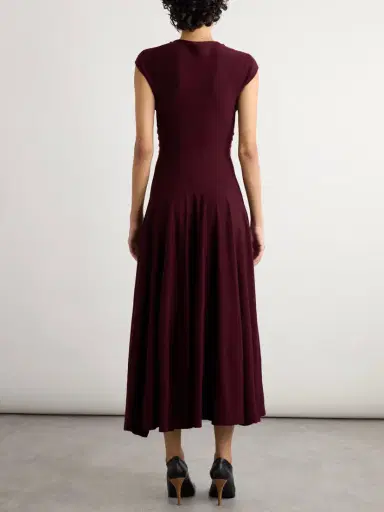 Alaïa Pleated Wool Midi Dress | Thumbnail 3 Alaïa Pleated Wool Midi Dress | Thumbnail 3