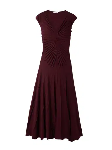 Alaïa Pleated Wool Midi Dress | Thumbnail 1 Alaïa Pleated Wool Midi Dress | Thumbnail 1