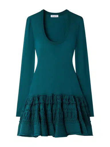 Alaïa Ruffled Wool-blend Mini Dress | Thumbnail 1 Alaïa Ruffled Wool-blend Mini Dress | Thumbnail 1