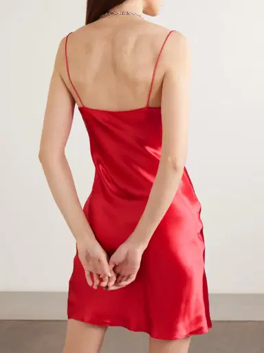 Balmain Draped Satin Mini Dress | Thumbnail 3