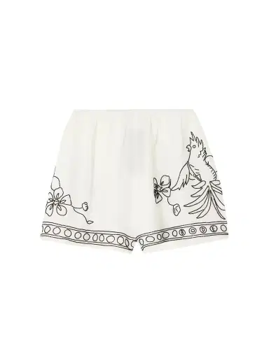 BODE Cockatoo Tap Bead-embellished Cotton And Silk-blend Shorts | Thumbnail 1 BODE Cockatoo Tap Bead-embellished Cotton And Silk-blend Shorts | Thumbnail 1