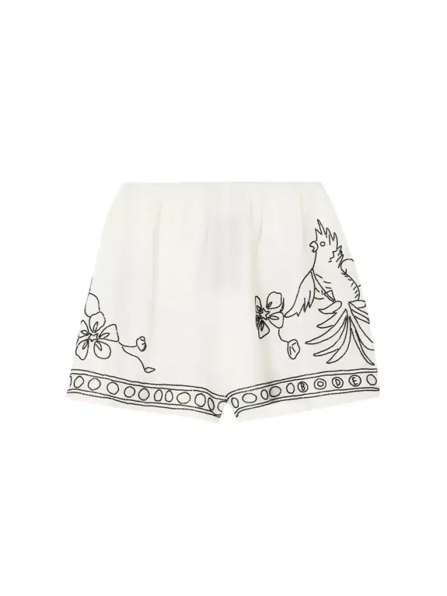 BODE Cockatoo Tap Bead-embellished Cotton And Silk-blend Shorts