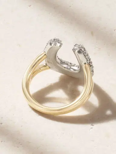 Lucy Delius 14-karat White And Yellow Gold Diamond Ring | Thumbnail 4 Lucy Delius 14-karat White And Yellow Gold Diamond Ring | Thumbnail 4