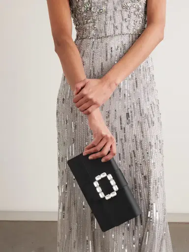 Manolo Blahnik Maycapjou Crystal-embellished Satin Clutch | Thumbnail 2 Manolo Blahnik Maycapjou Crystal-embellished Satin Clutch | Thumbnail 2