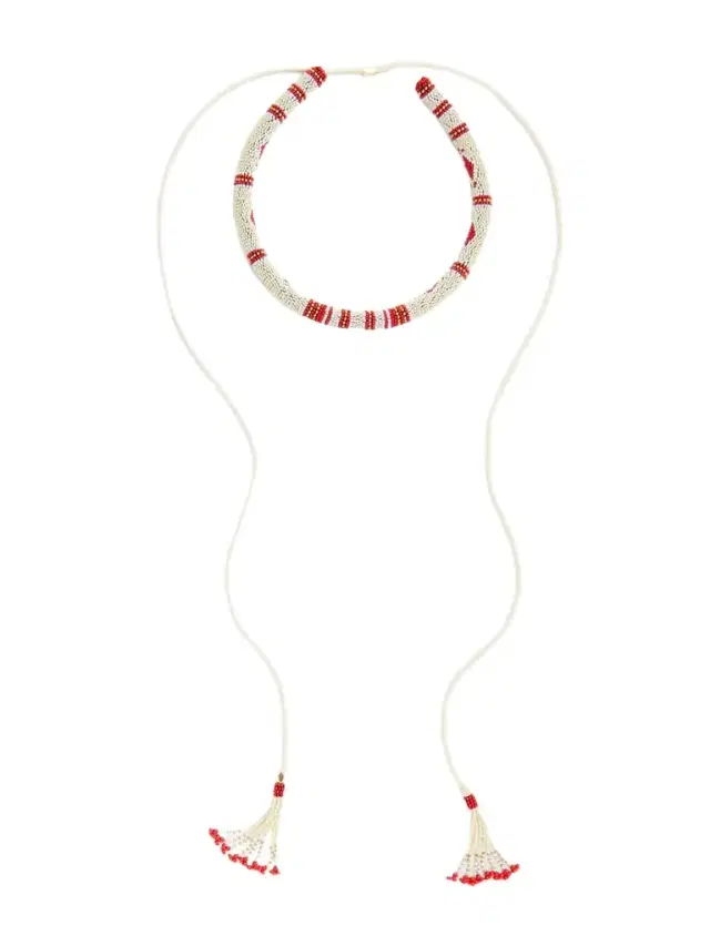 Nina Beaded Glass And Cord Necklace
